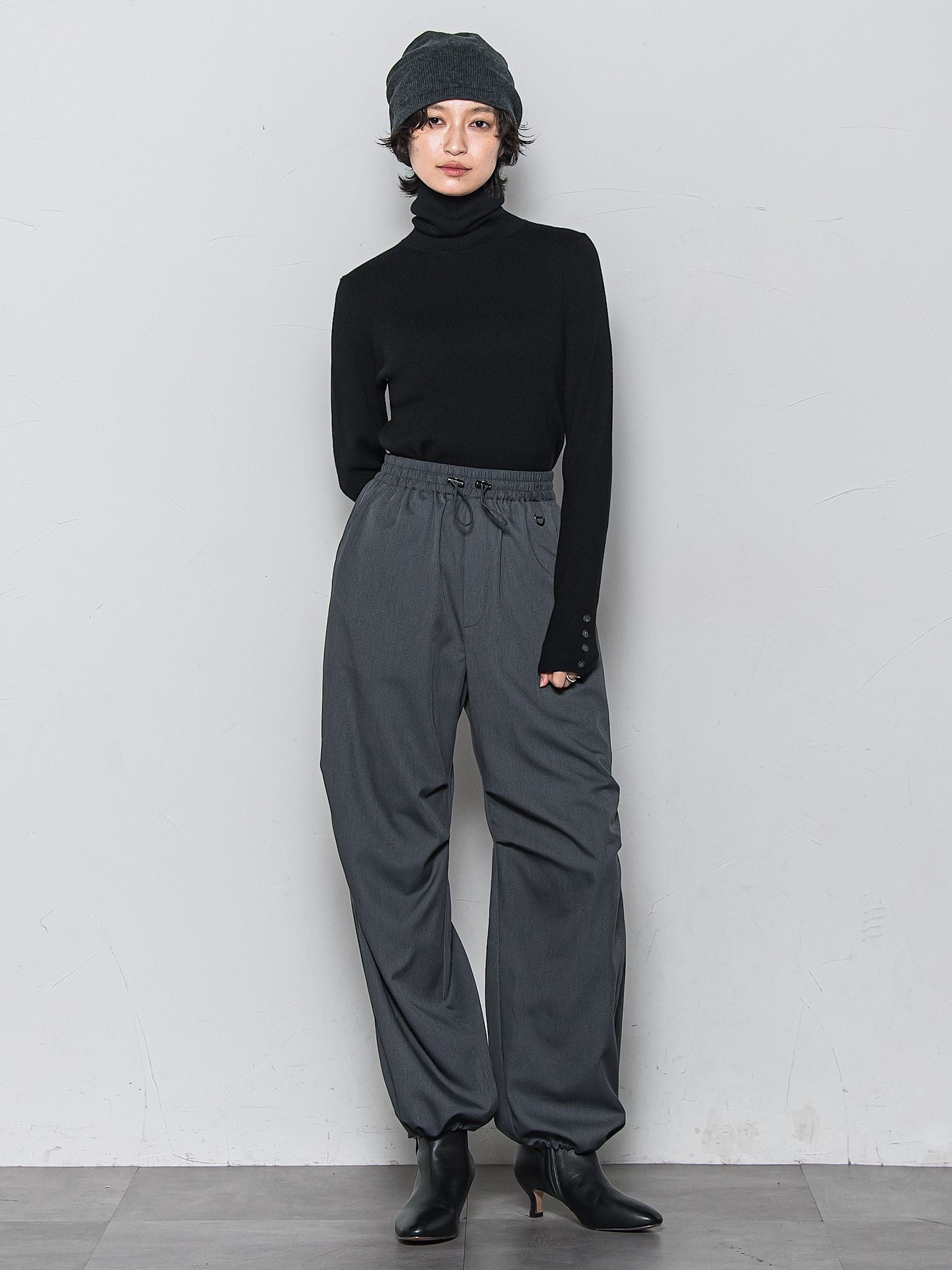 リブタートルニットプルオーバー≪手洗い可能≫