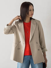 【受注会限定】リネンブレンド テーラードダブルブレストジャケット