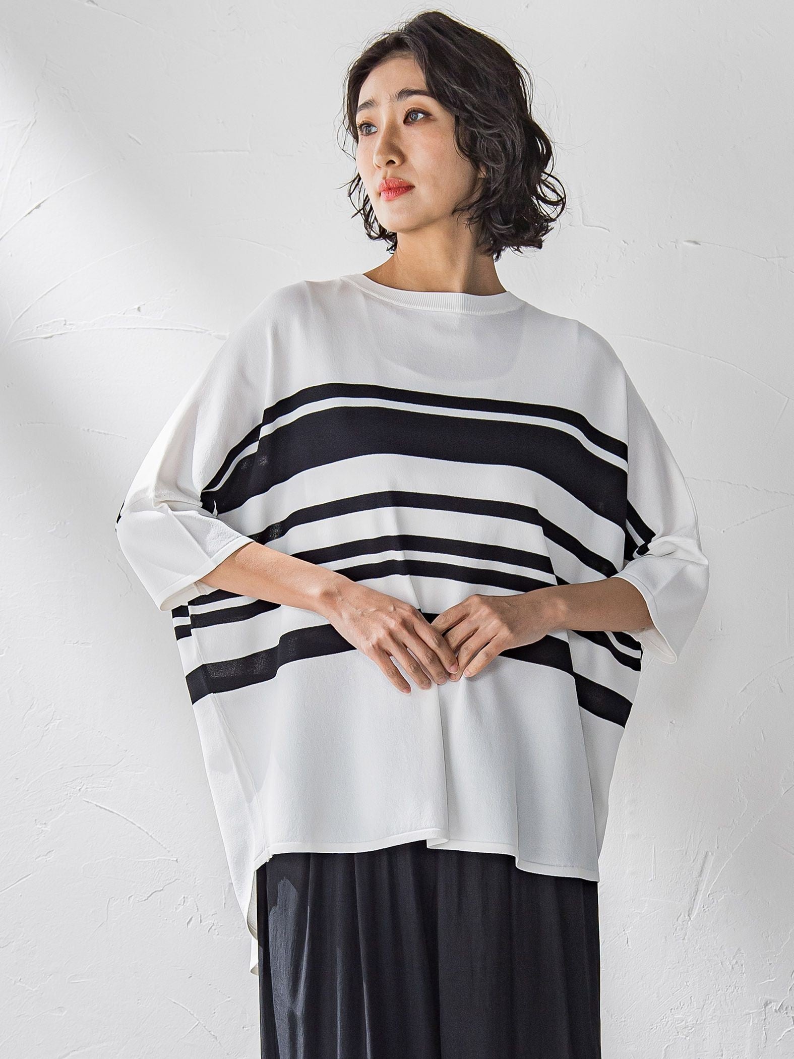 【WEB限定】ボーダーニット≪手洗い可能≫