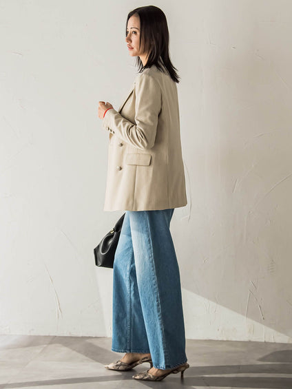 【受注会限定】リネンブレンド テーラードダブルブレストジャケット