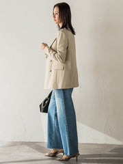 【受注会限定】リネンブレンド テーラードダブルブレストジャケット