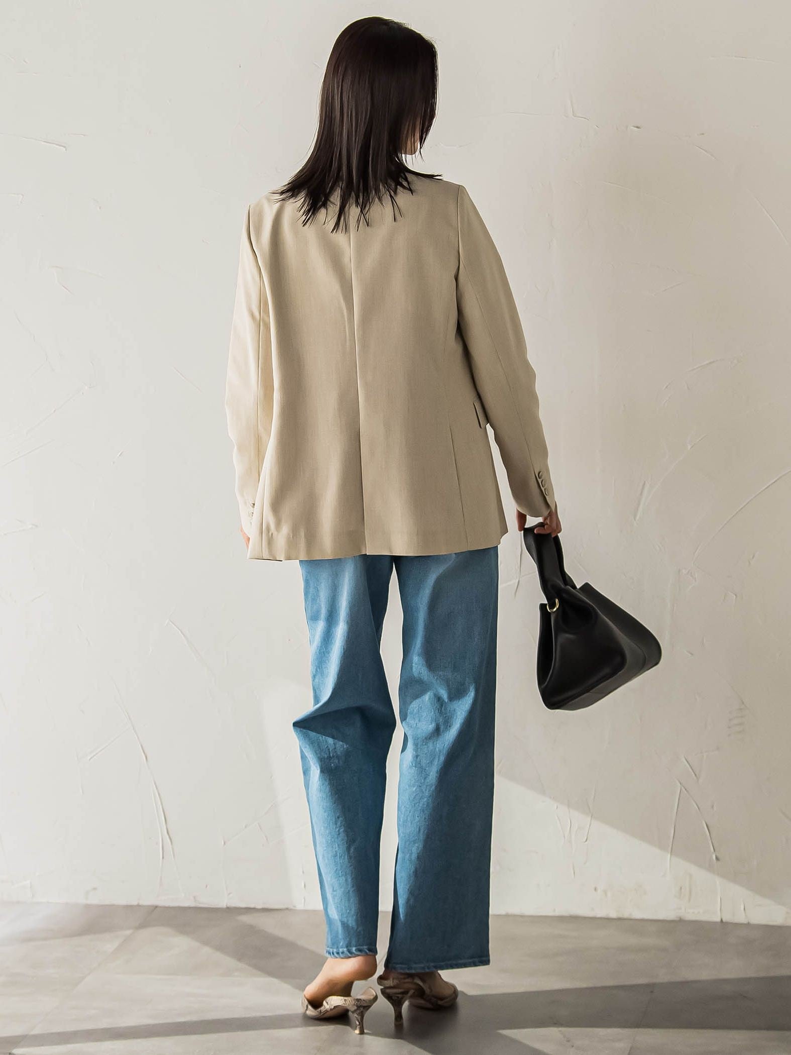 【受注会限定】リネンブレンド テーラードダブルブレストジャケット