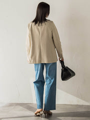 【受注会限定】リネンブレンド テーラードダブルブレストジャケット