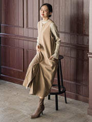 裏起毛サキソニーワンピース≪手洗い可能≫