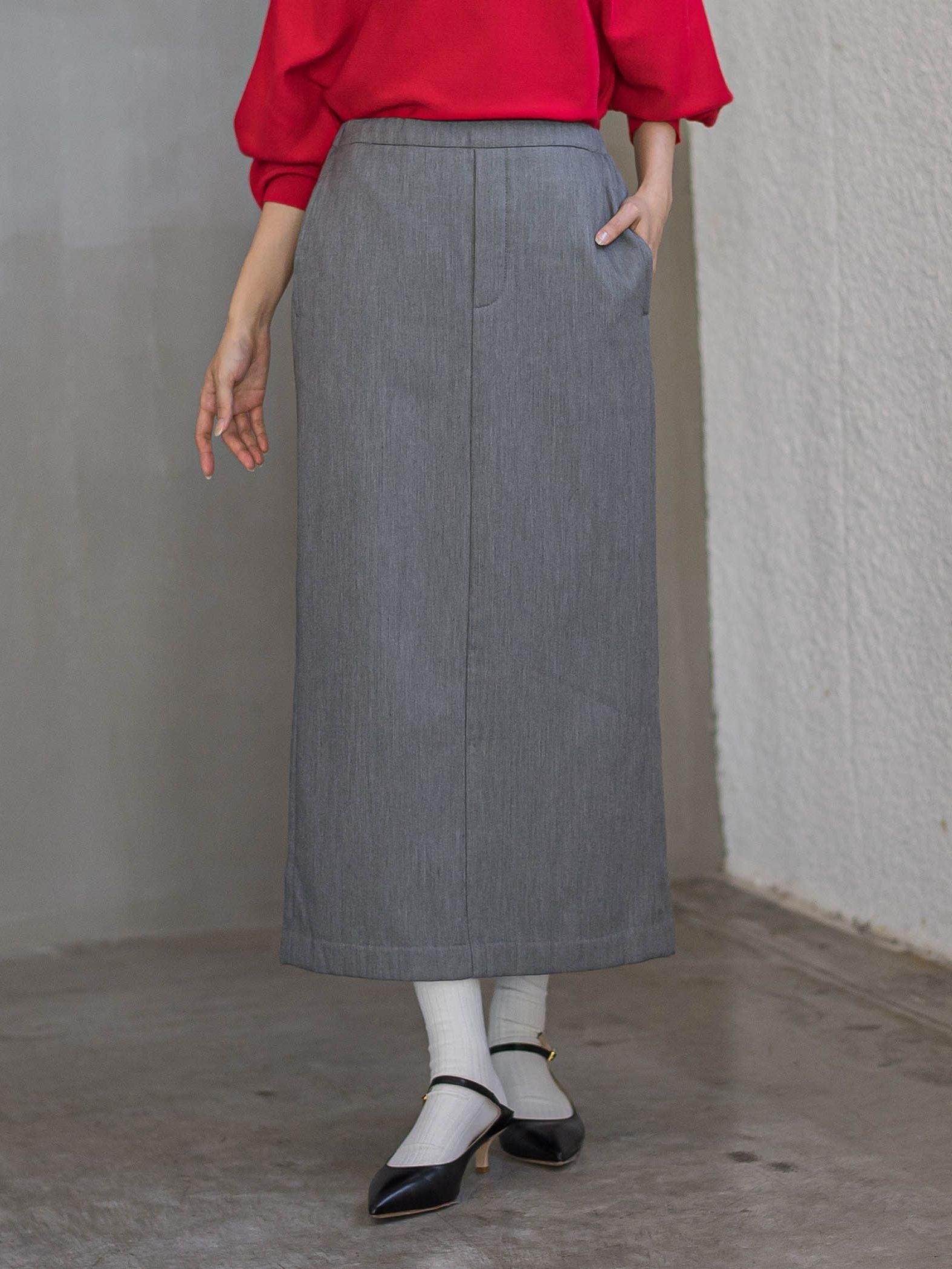 裏起毛タイトスカート≪手洗い可能≫