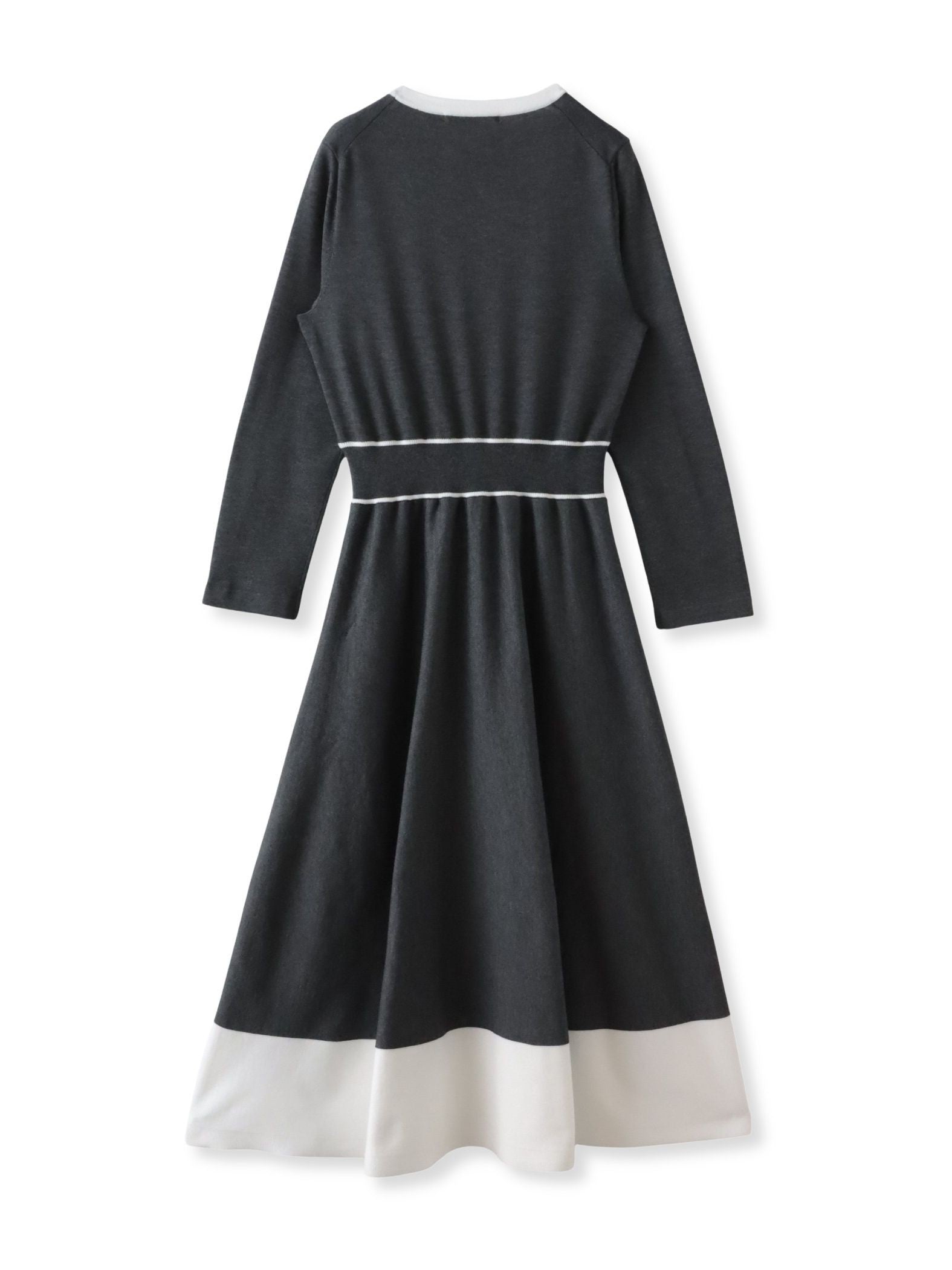 バイカラーニットワンピース