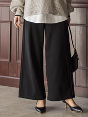 【WEB限定】カットジョーゼット裏起毛パンツ≪手洗い可能≫