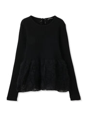 フラワーチュールペプラムリブニット≪手洗い可能≫