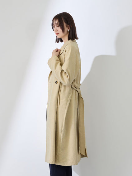 スウェードライクピーチガウントレンチコート