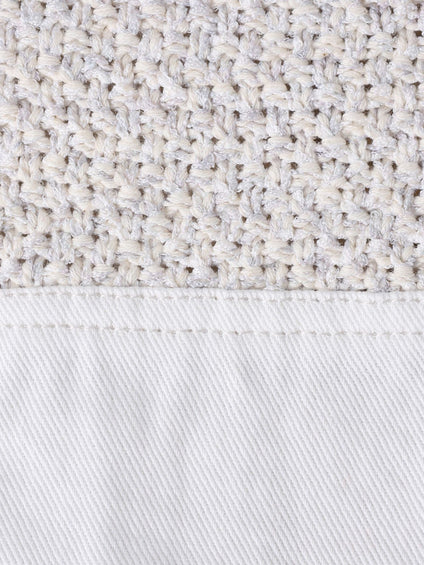 デニムドッキングVネックニットプルオーバー≪洗濯機で洗える≫