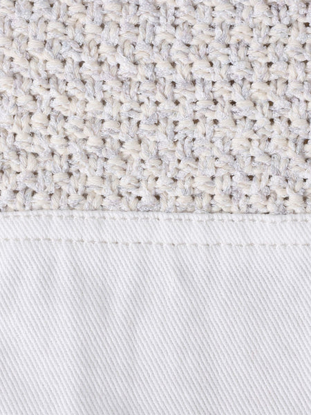 デニムドッキングVネックニットプルオーバー≪洗濯機で洗える≫