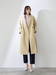 スウェードライクピーチガウントレンチコート