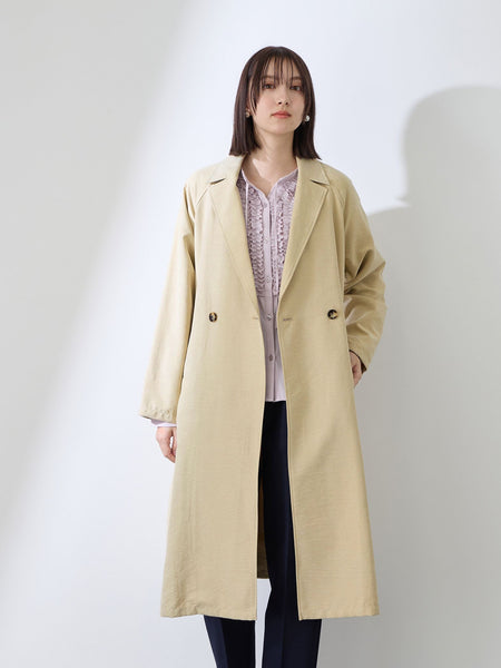 スウェードライクピーチガウントレンチコート