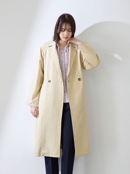 スウェードライクピーチガウントレンチコート