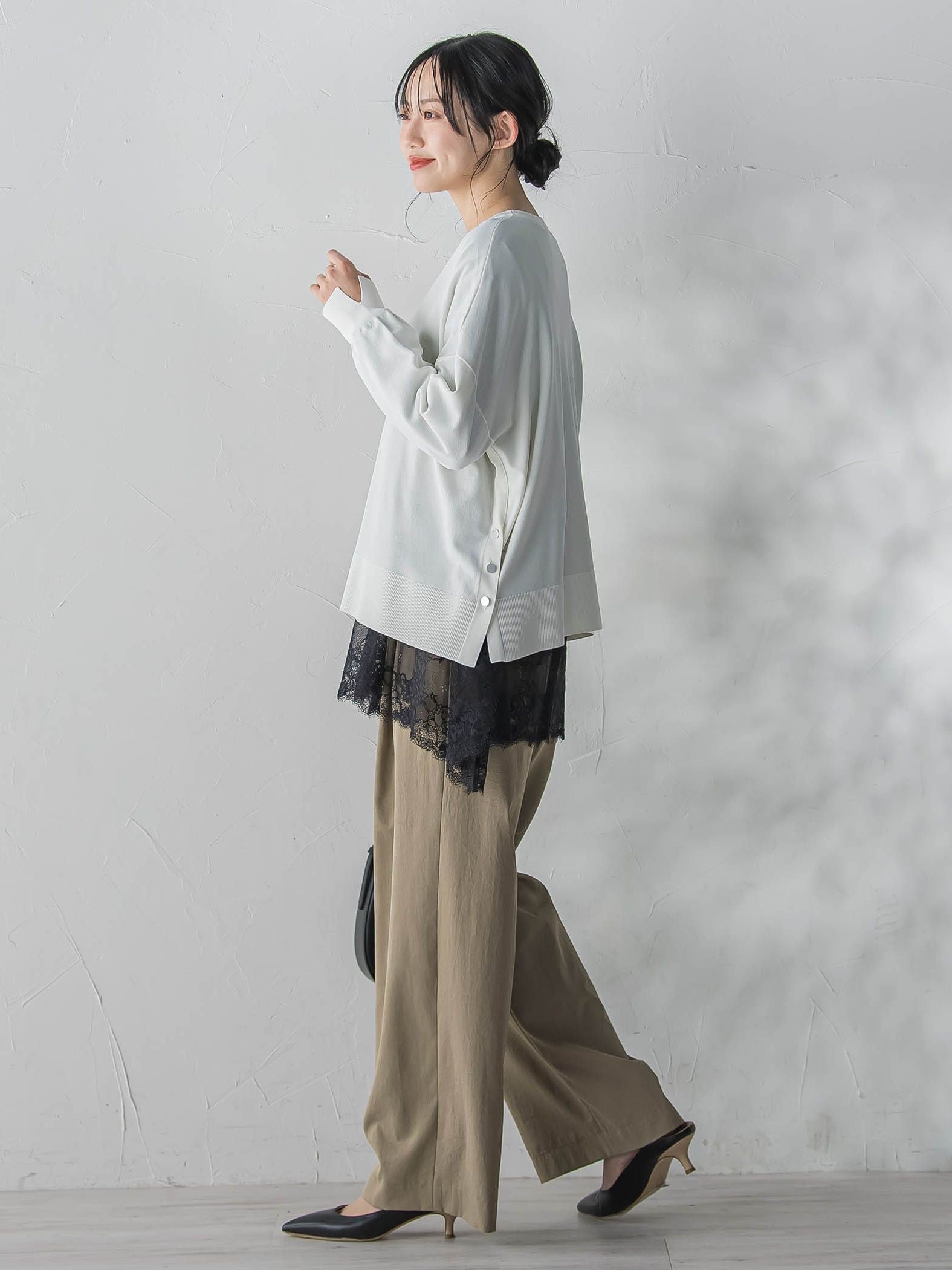 レースコンビカットソー