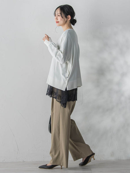 レースコンビカットソー