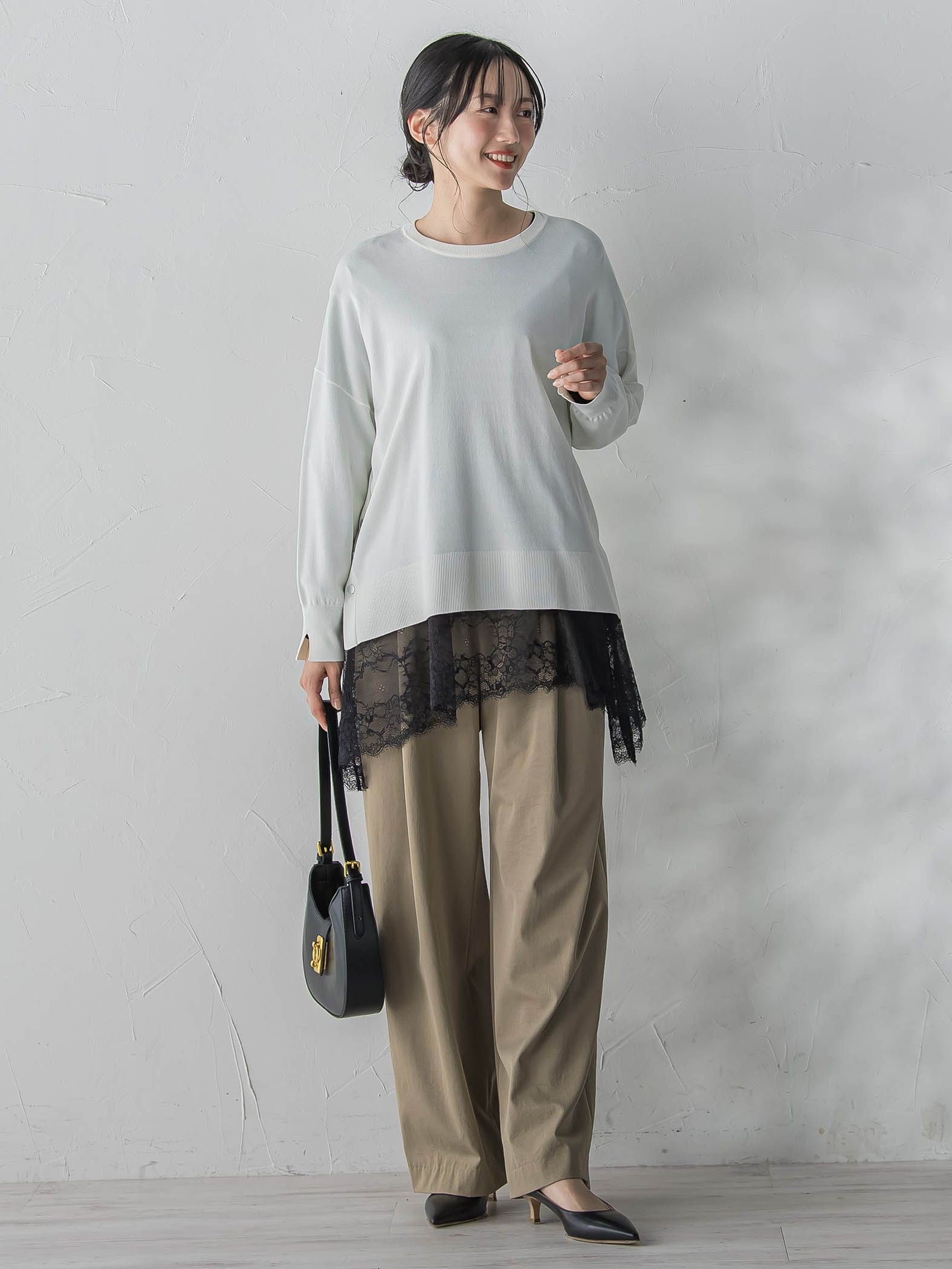 レースコンビカットソー