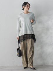 レースコンビカットソー