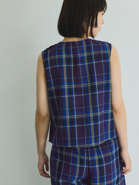 カラミチェックプルブラウス≪手洗い可能≫