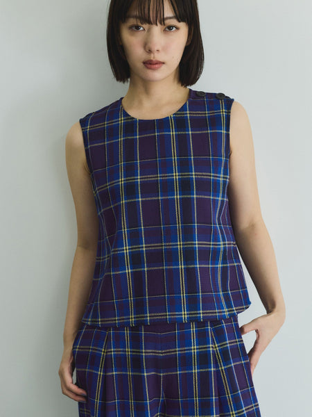 カラミチェックプルブラウス≪手洗い可能≫