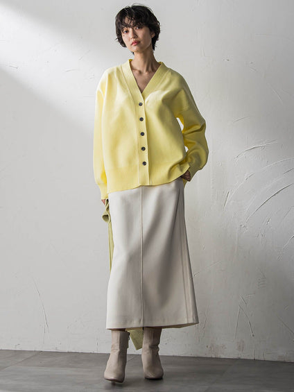 スポンディッシュVネックニットカーディガン≪洗濯機で洗える≫