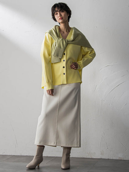 スポンディッシュVネックニットカーディガン≪洗濯機で洗える≫