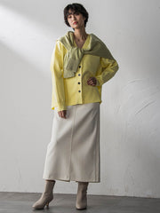 スポンディッシュVネックニットカーディガン≪洗濯機で洗える≫