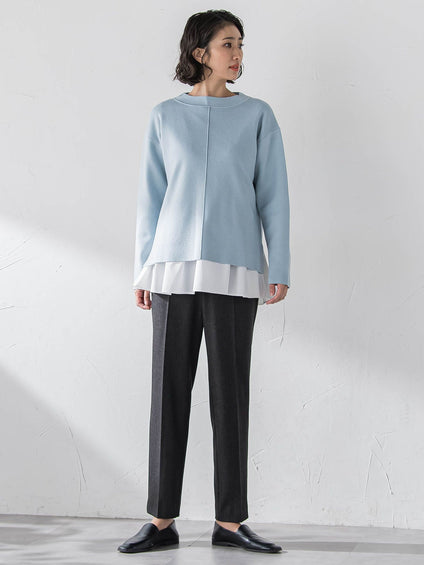 両面起毛2WAYストレッチテーパードパンツ