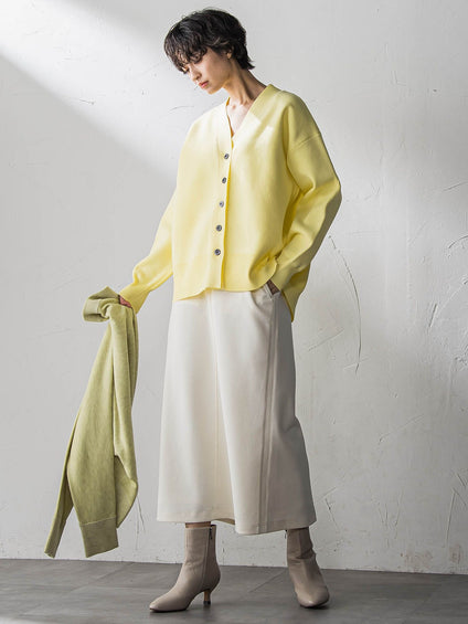 スポンディッシュVネックニットカーディガン≪洗濯機で洗える≫