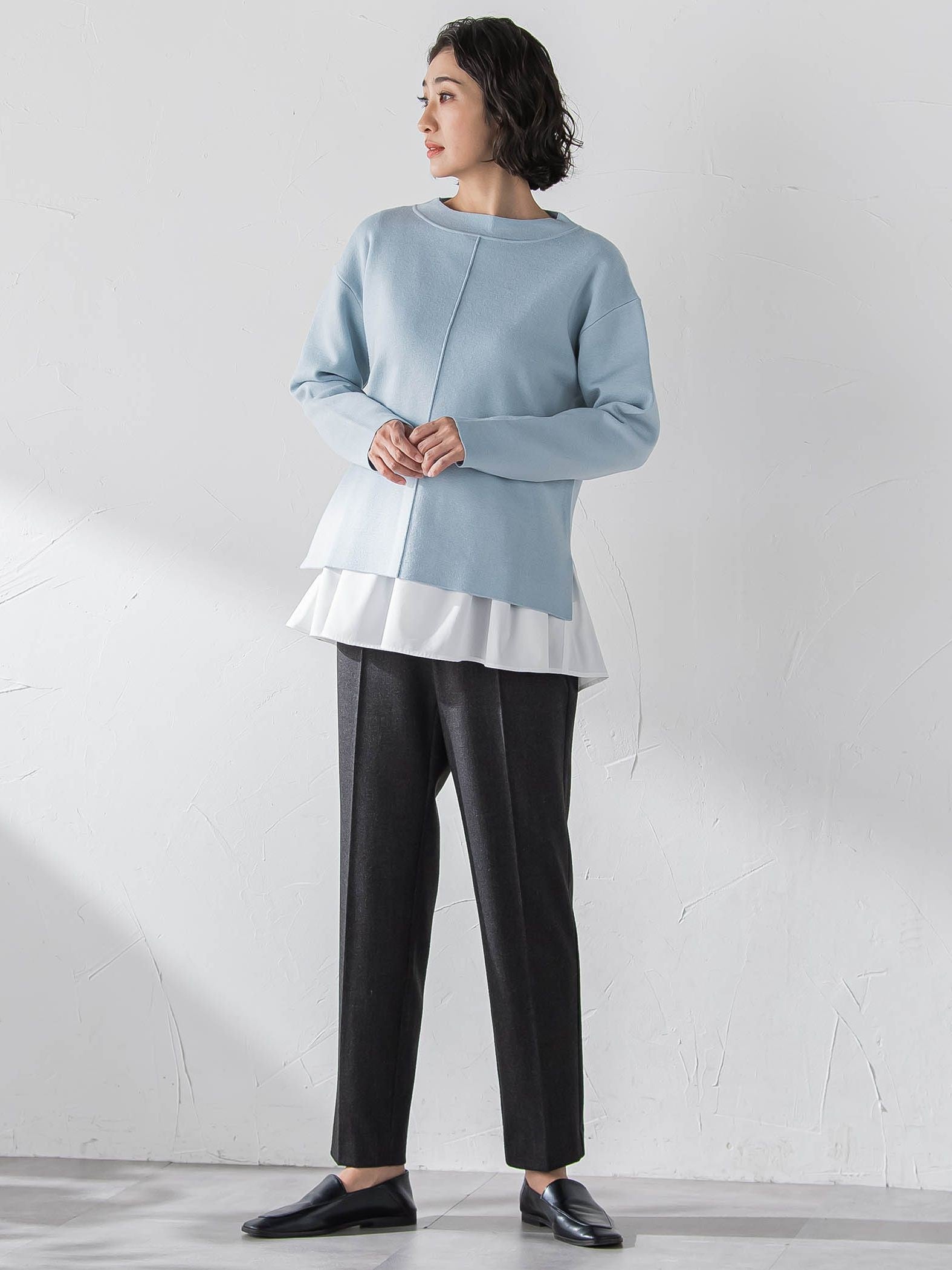 両面起毛2WAYストレッチテーパードパンツ