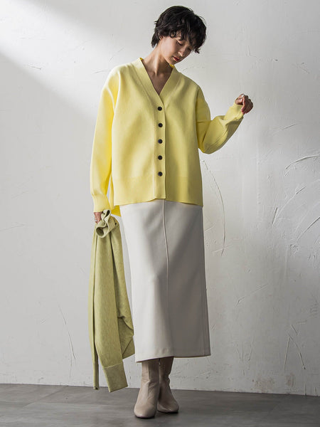 スポンディッシュVネックニットカーディガン≪洗濯機で洗える≫