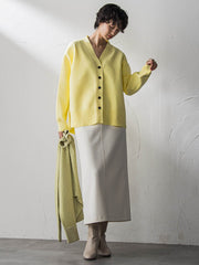 スポンディッシュVネックニットカーディガン≪洗濯機で洗える≫