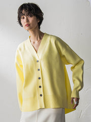 スポンディッシュVネックニットカーディガン≪洗濯機で洗える≫