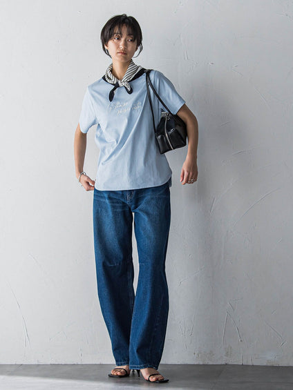 ハンドメッセージ刺繍ロゴTシャツ≪洗濯機で洗える≫
