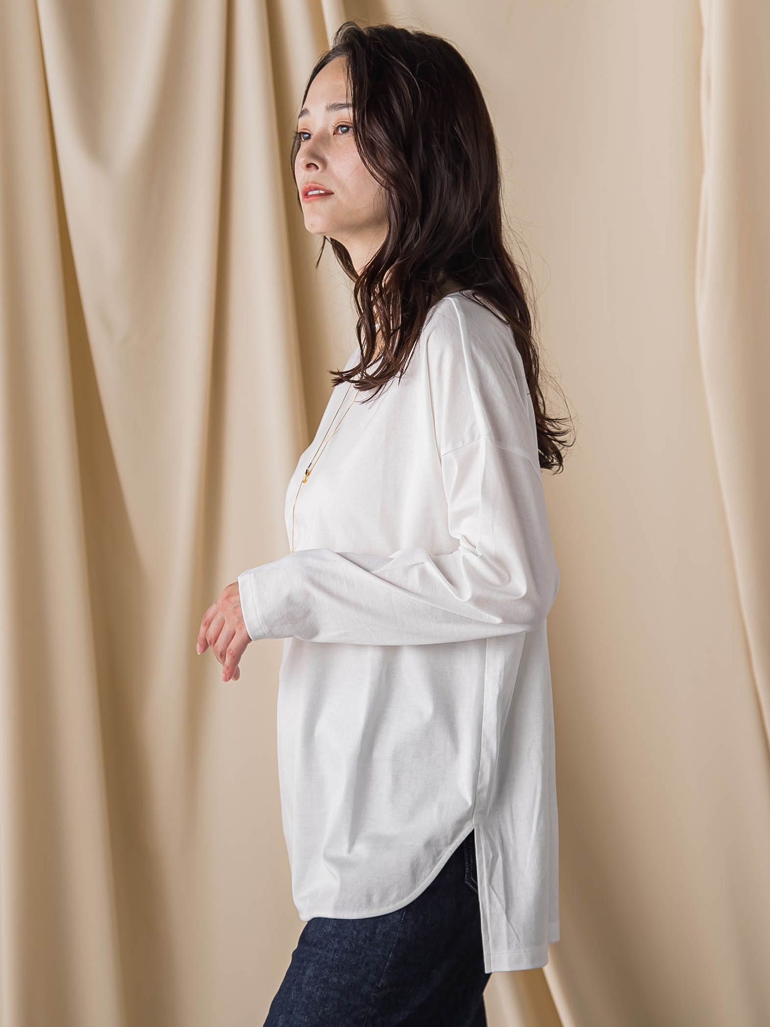 【WEB限定】汗じみ防止大人ロンT ≪3サイズ/洗える≫