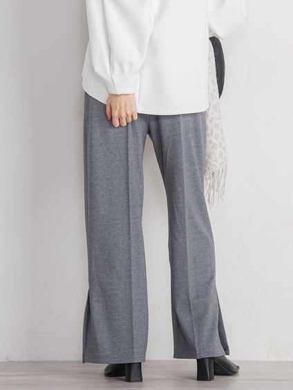 ポンチサイドスリットワイドパンツ≪セットアップ対応/手洗い可能≫