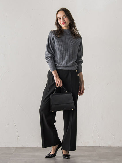 【新色追加】キラキラボタンワイドパンツ≪手洗い可能≫