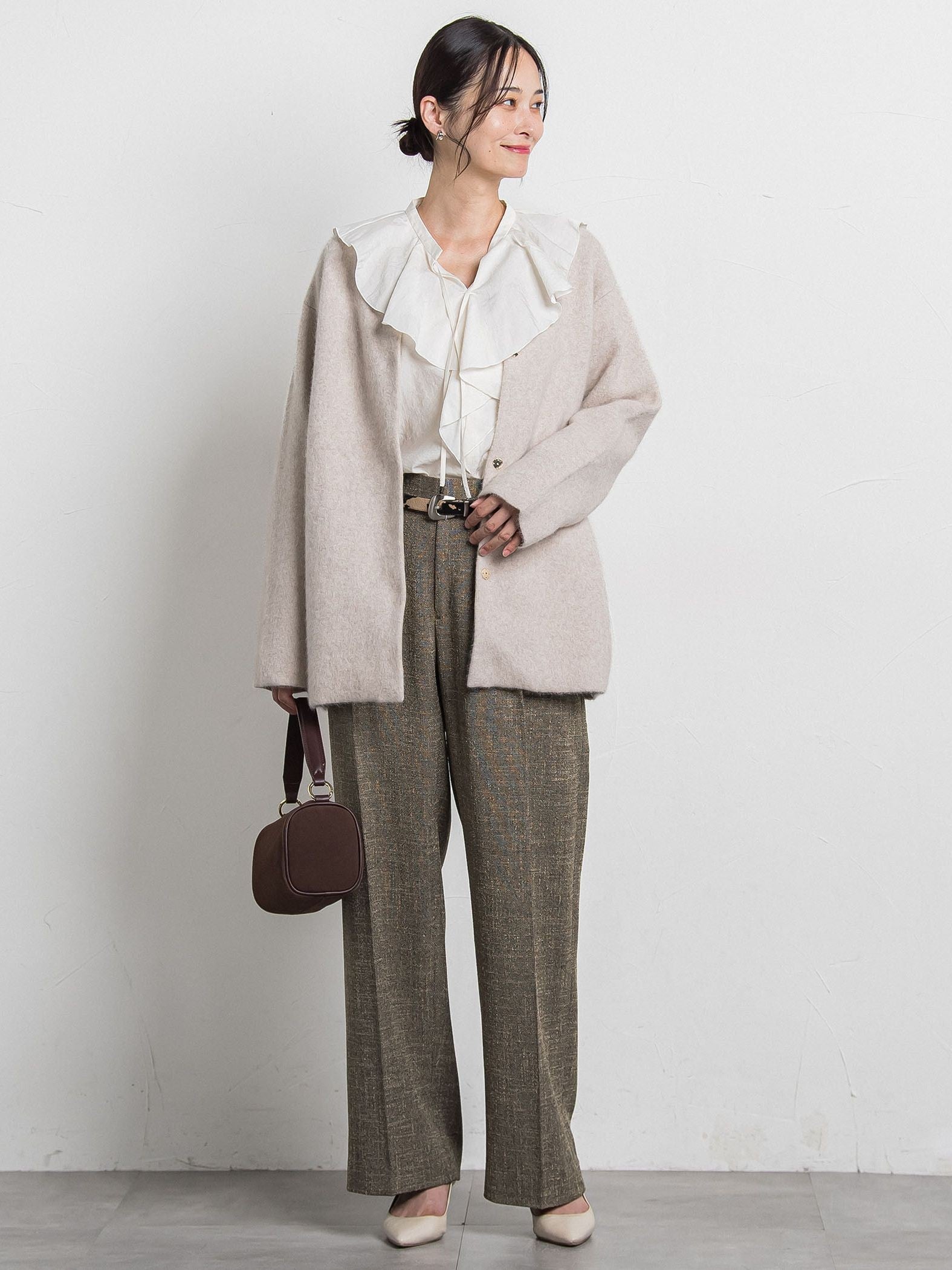 フォックス混ニットジャケット