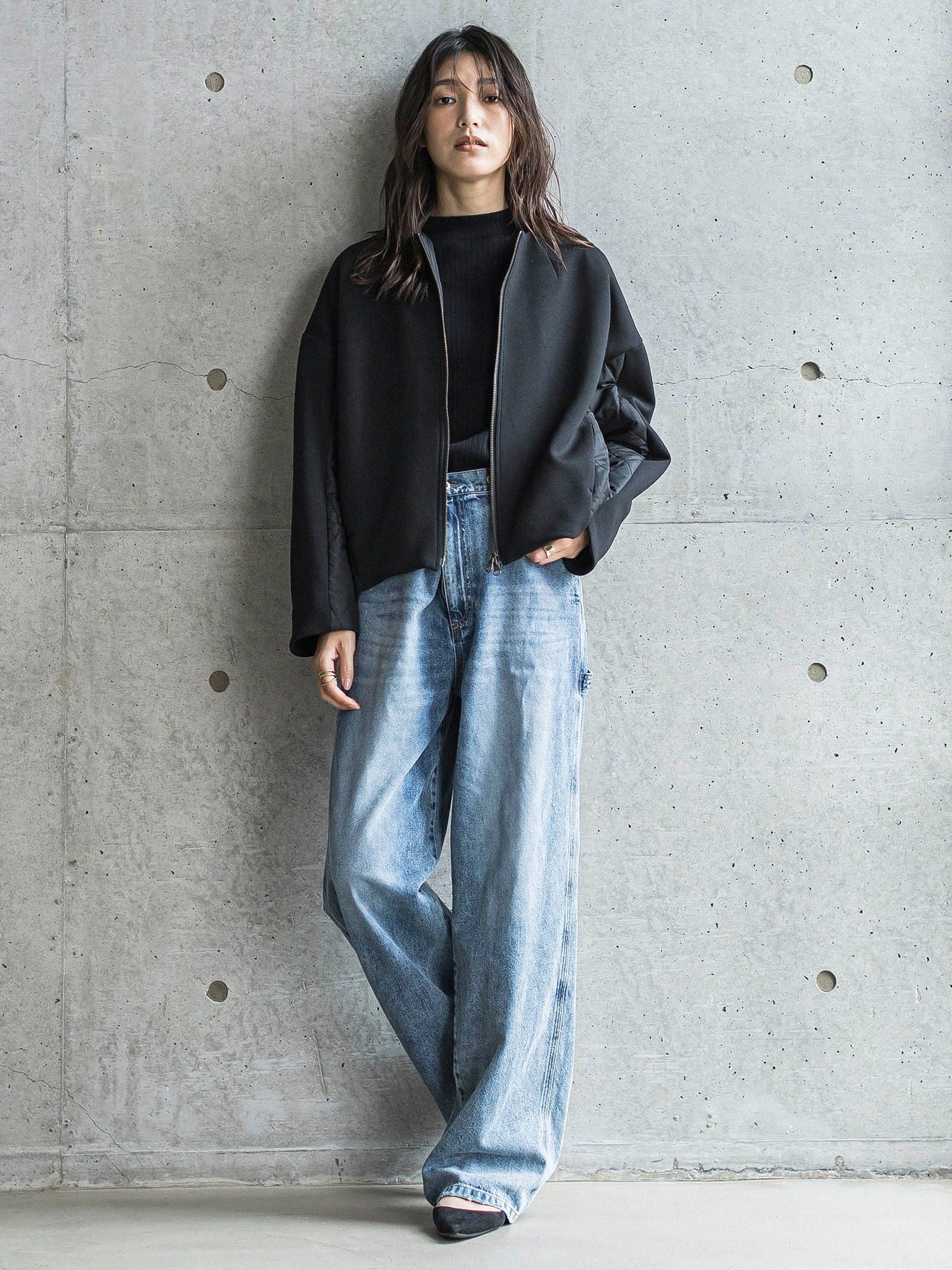 ボトルネック配色ニットプルオーバー≪手洗い可能≫