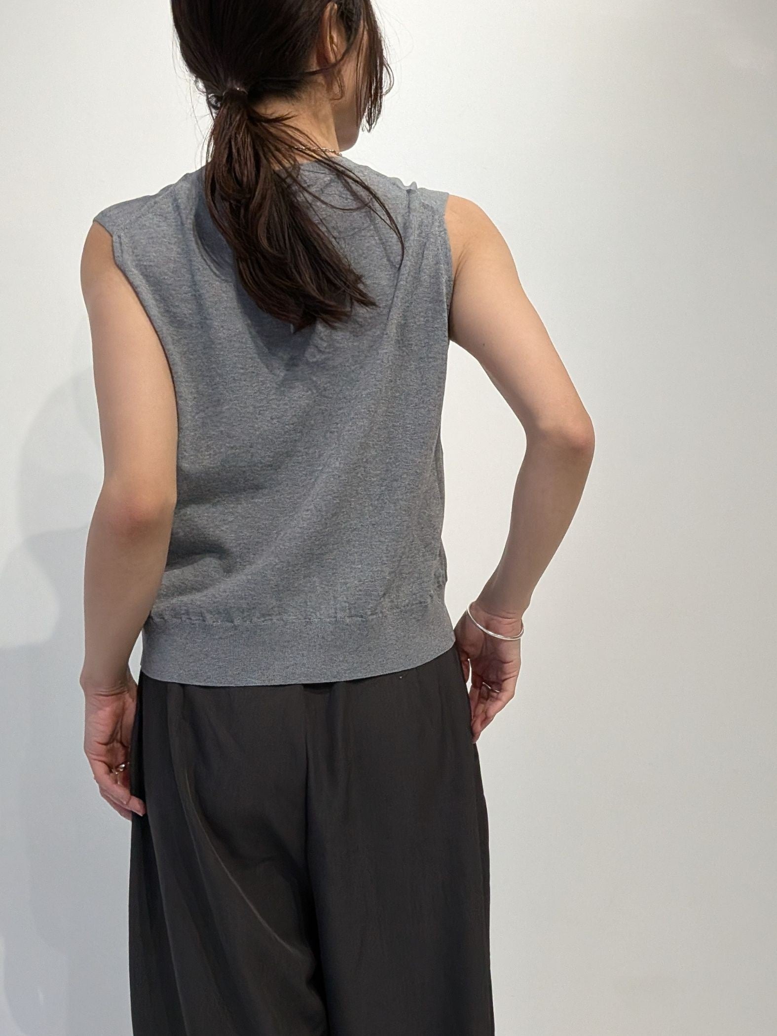 【2piece】sheer layerd vest