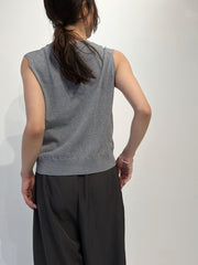 【2piece】sheer layerd vest
