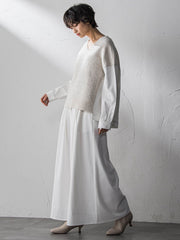 シャンブレーイージーキュロットパンツ≪手洗い可能≫