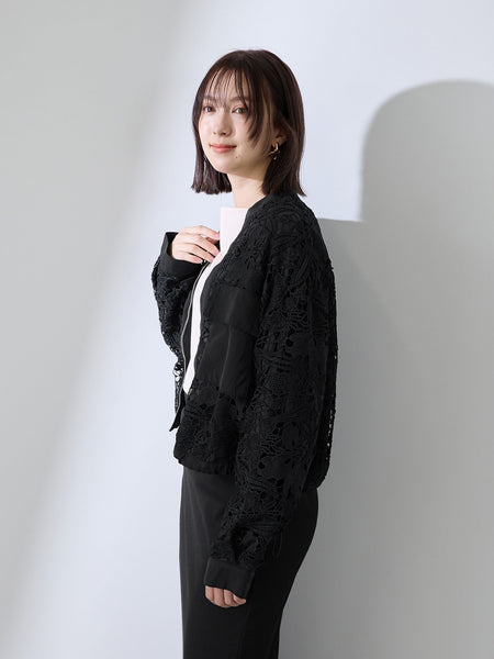 ボタニカルレースブルゾン≪手洗い可能≫