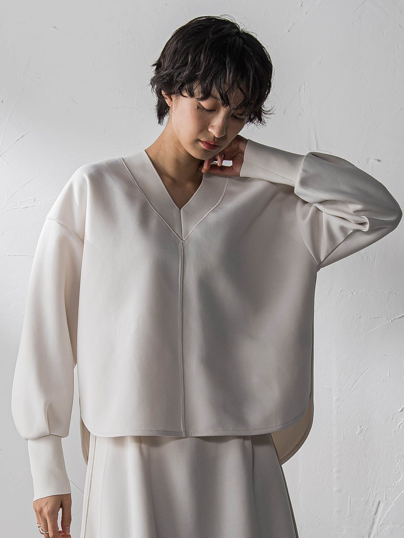 軽量ボンディングスカートセットアップ≪洗濯機で洗える≫