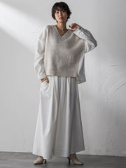 シャンブレーイージーキュロットパンツ≪手洗い可能≫