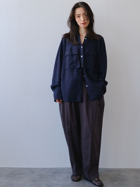 Bicolor curve pants【日本製】≪手洗い可能≫
