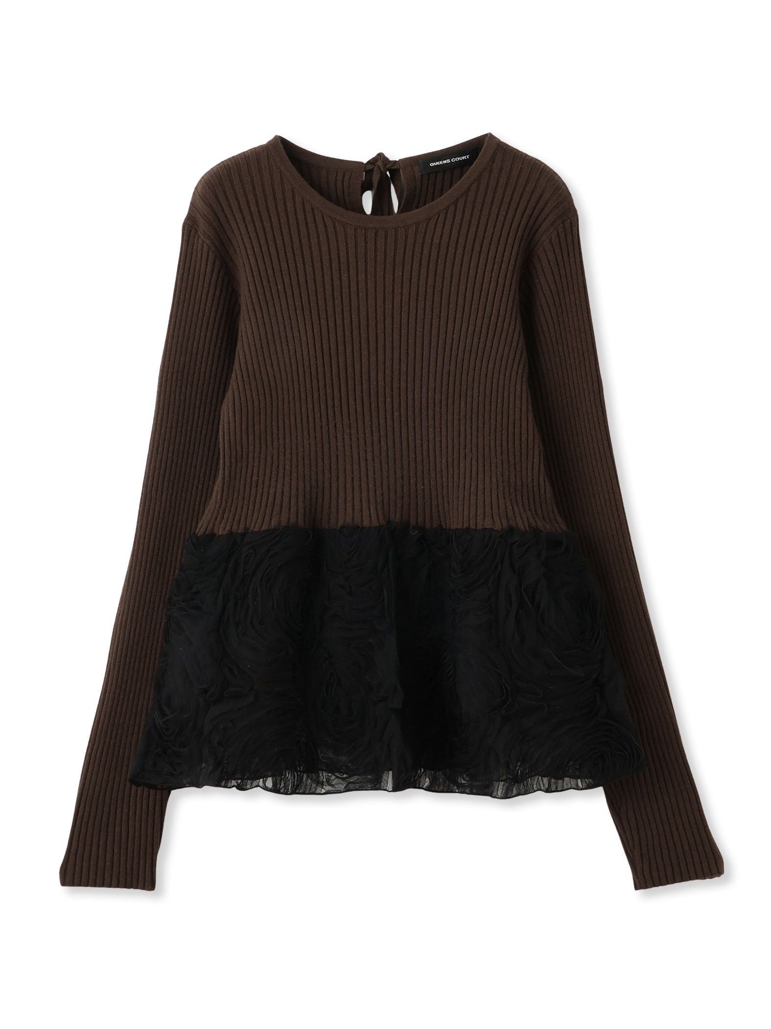 フラワーチュールペプラムリブニット≪手洗い可能≫