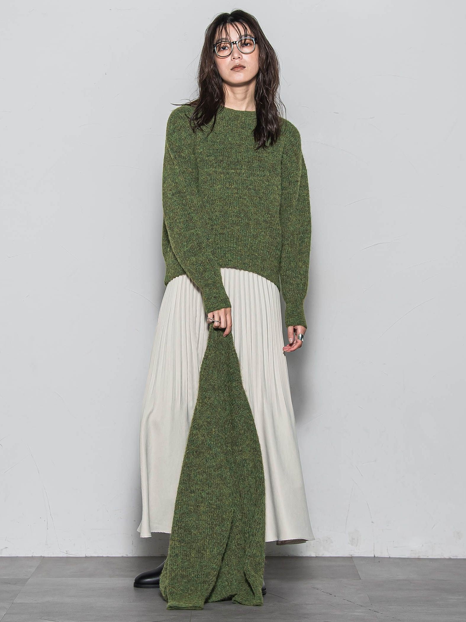 フラッフィークルーネックニット≪手洗い可能≫