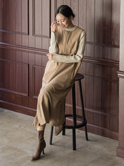 裏起毛サキソニーワンピース≪手洗い可能≫