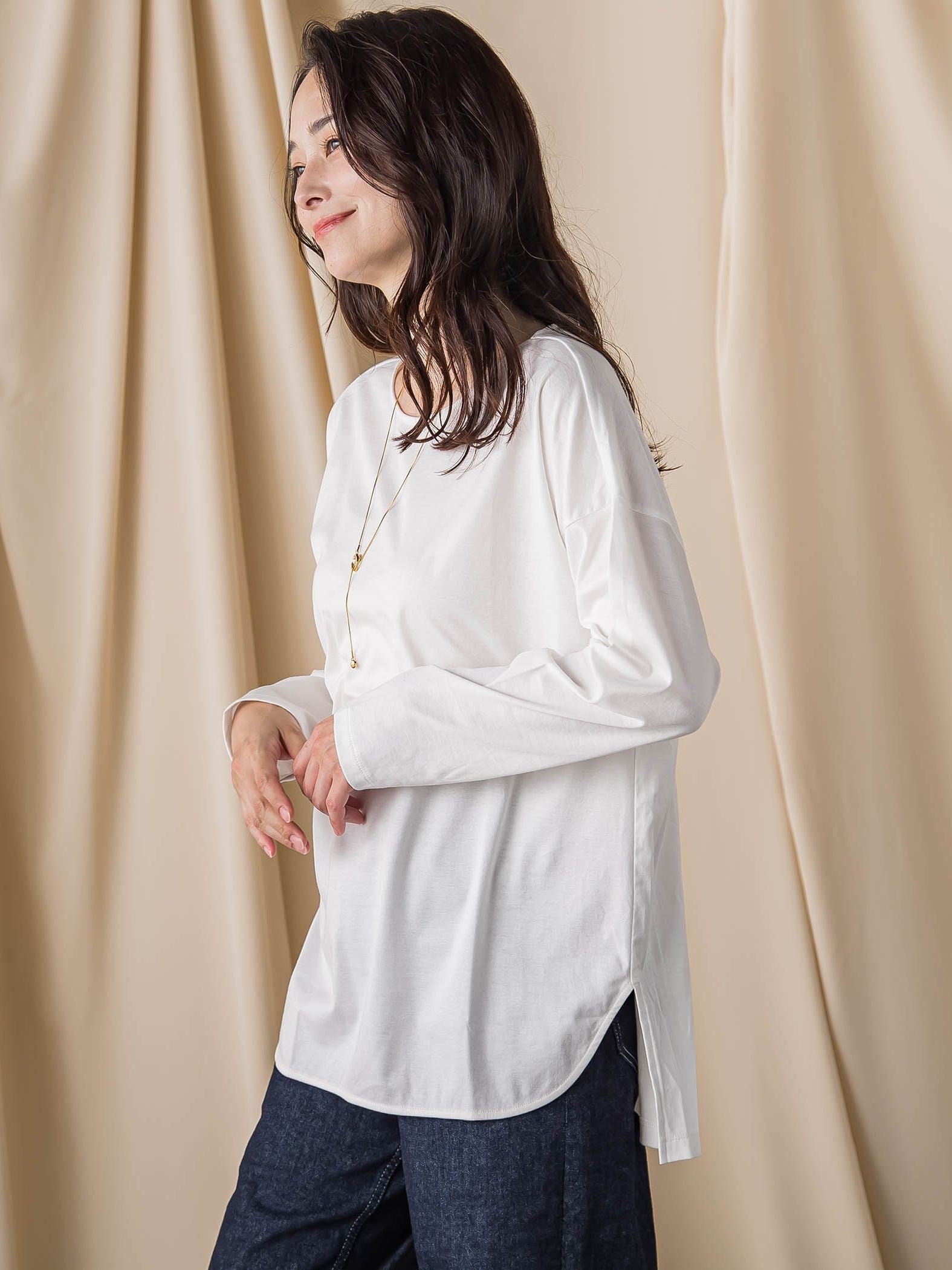 【WEB限定】汗じみ防止大人ロンT ≪3サイズ/洗える≫